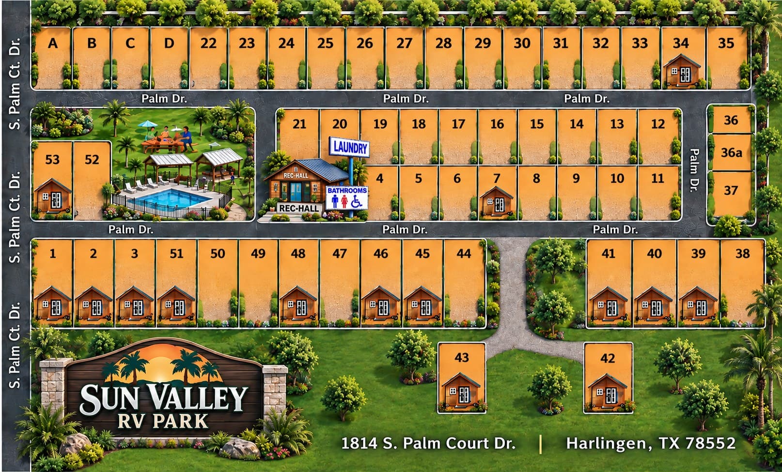Sun Valley RV Park site map